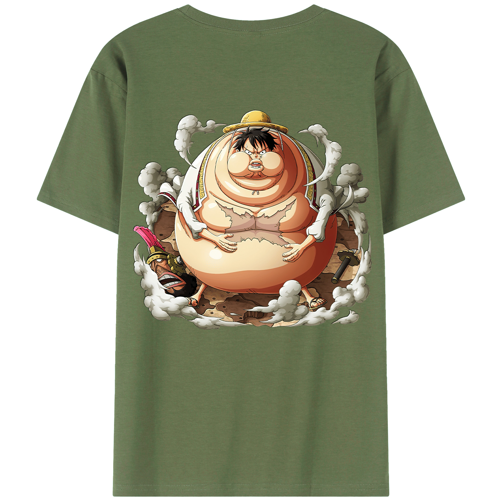ワンピース モンキー・D・ルフィ ONE PIECE Monkey D. Luffy 綿100％ メンズ半袖Tシャツ（バックプリント） 通気性
